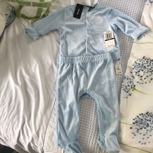 Diesel baby 2 piece light blue velour set NWT